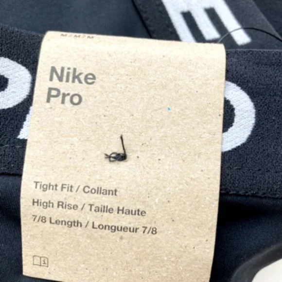 NWT NIke Dri FIt  HIigh Waist Black Training Pant Mesh Panel Pant Sz Medium - Picture 2 of 4